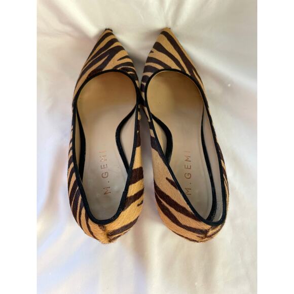 M. Gemi Dolcetto Zebra Tiger Striped Calf Hair Block Heels, 37 (US 7) - Picture 6 of 7